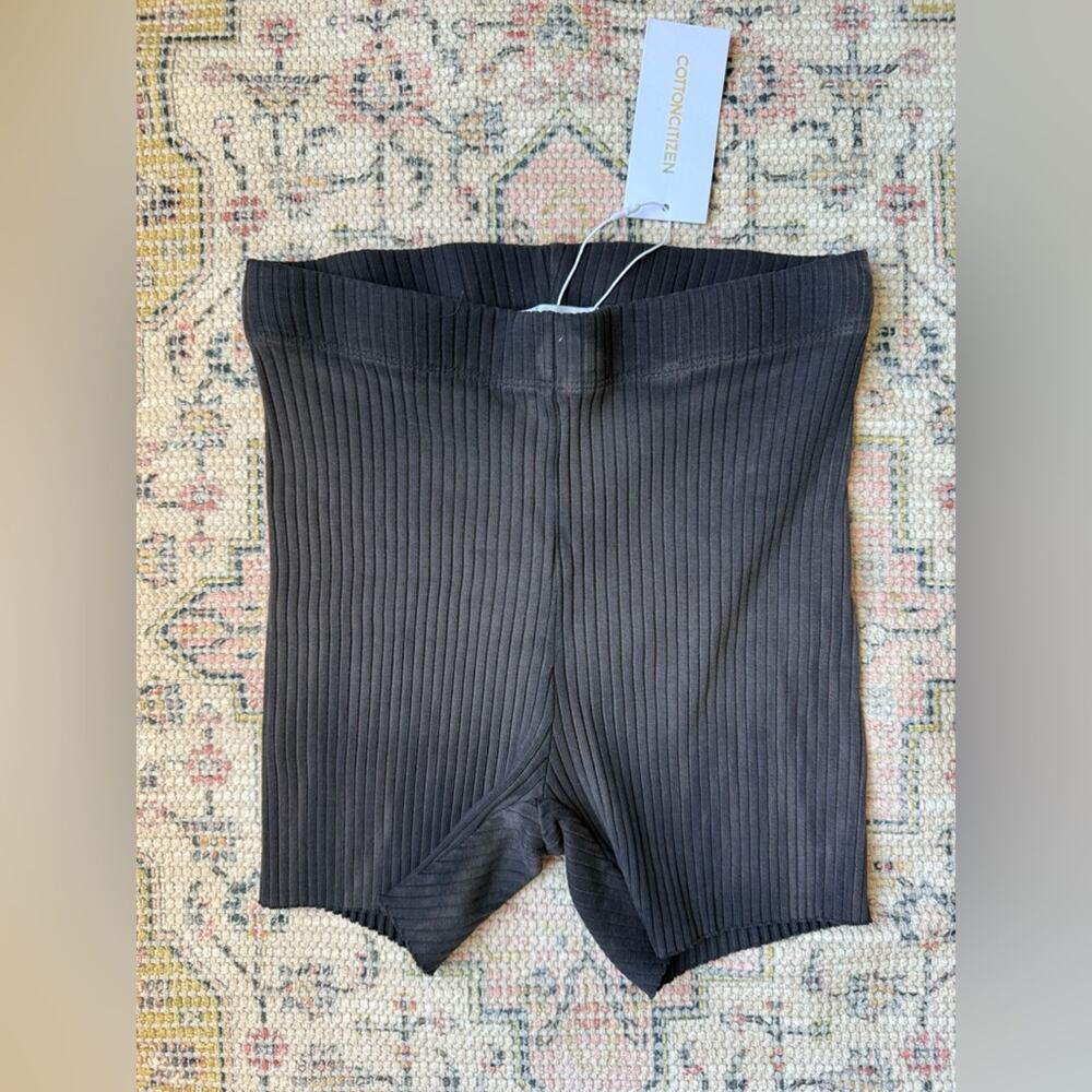 New Cotton Citizen Ibiza Ribbed Biker Bike Shorts in Grey Women’s Medium